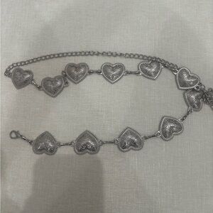 Silver heart chain belt size small!